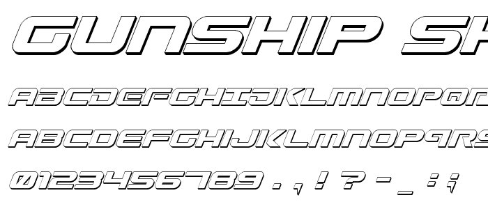 Gunship Shadow Ital font